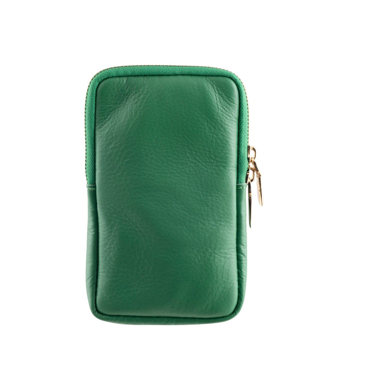 Borsa portacellulare donna in vera pelle con tracolla regolabile e chiusura zip