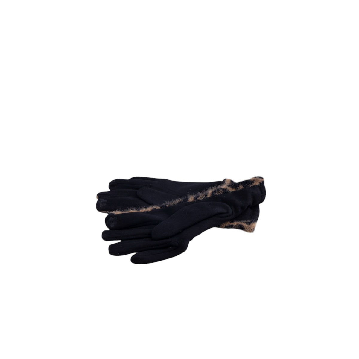 Guanti donna touch fantasia leopardata morbido tessuto tecnico