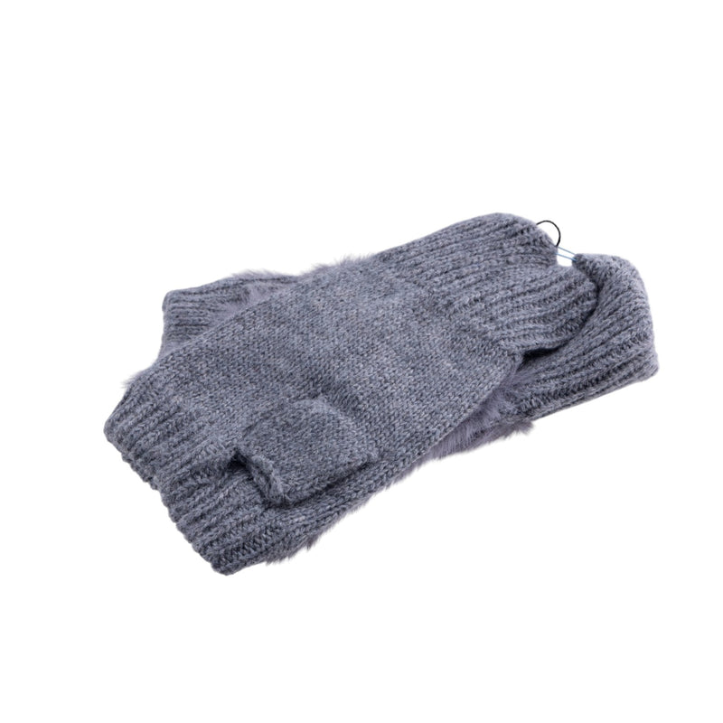 Mezzo guanto con ecopelliccia maglia elasticizzata con inserto soffice