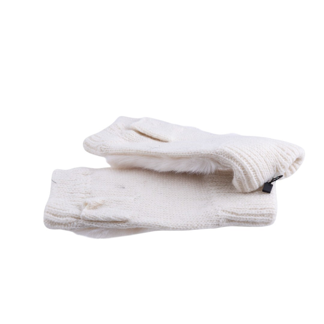 Mezzo guanto con ecopelliccia maglia elasticizzata con inserto soffice