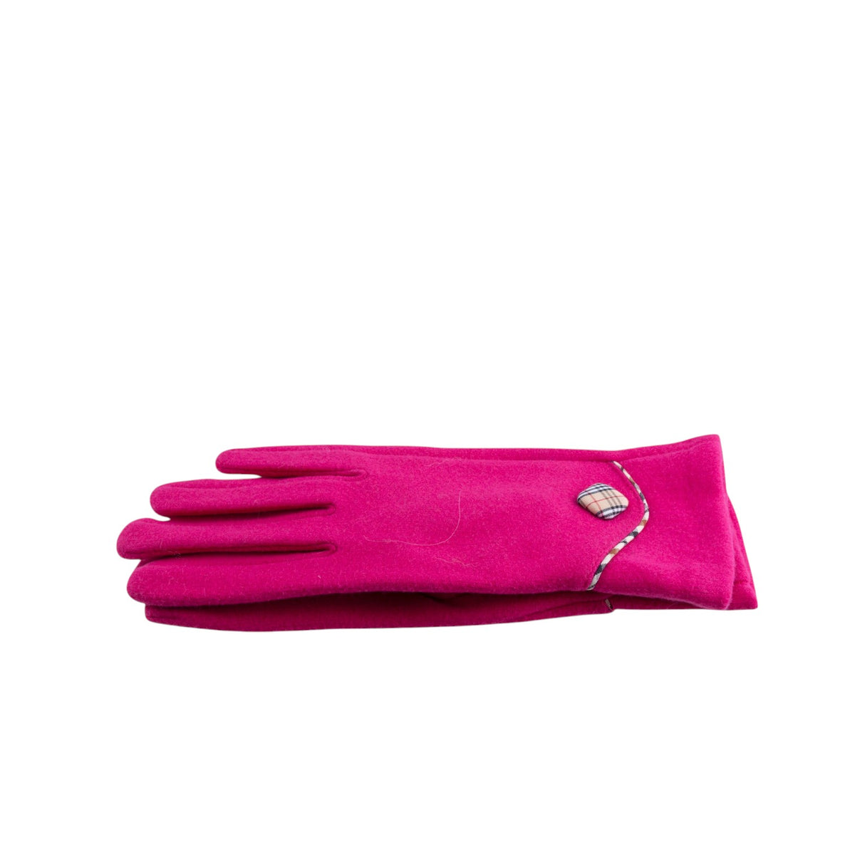 Guanti Touch con Bottoncino profilato misto Lana