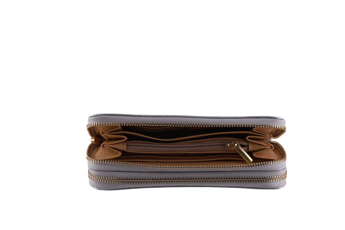 Portafoglio donna 2 zip laminato