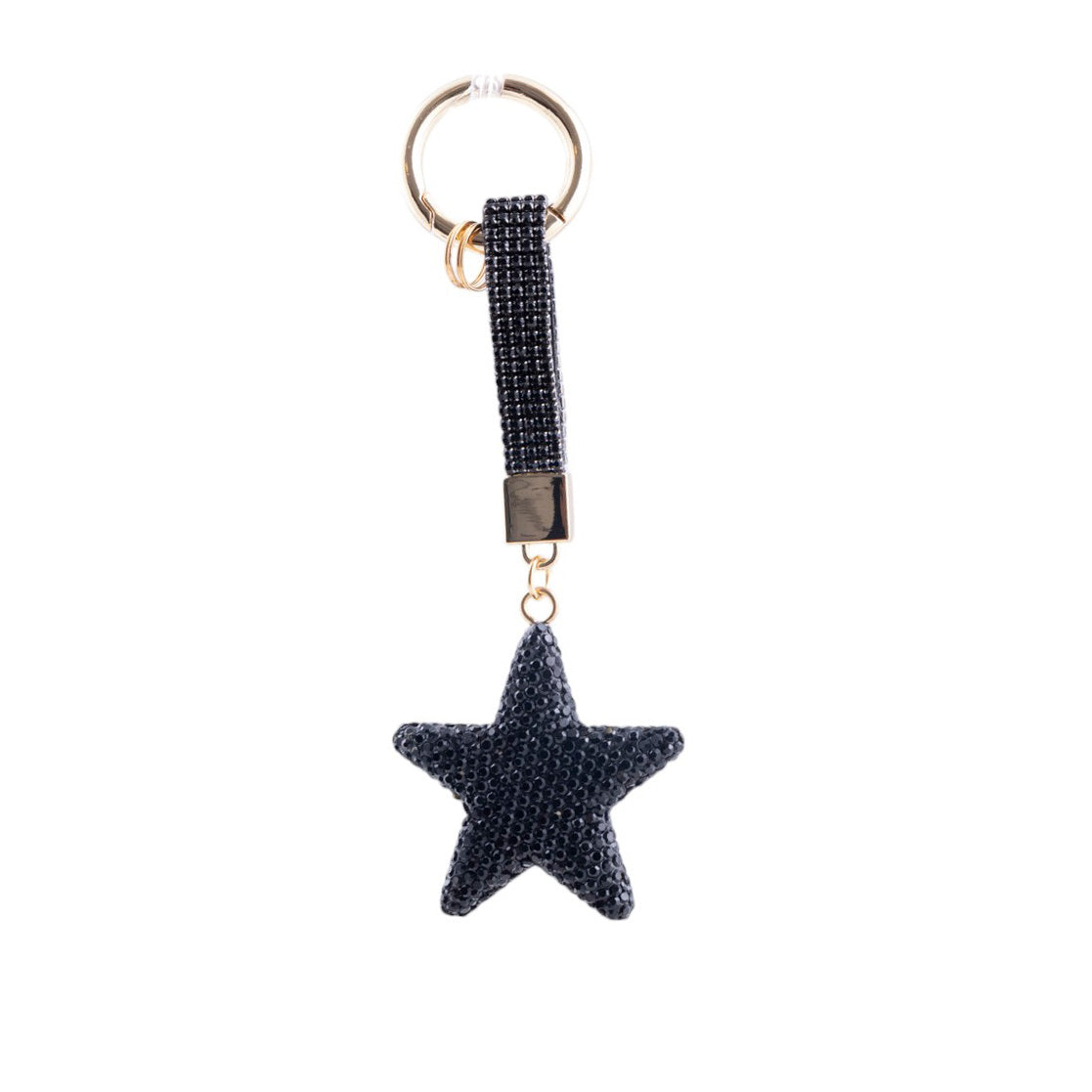Portachiavi stella con strass e finiture metalliche dorate effetto brillante