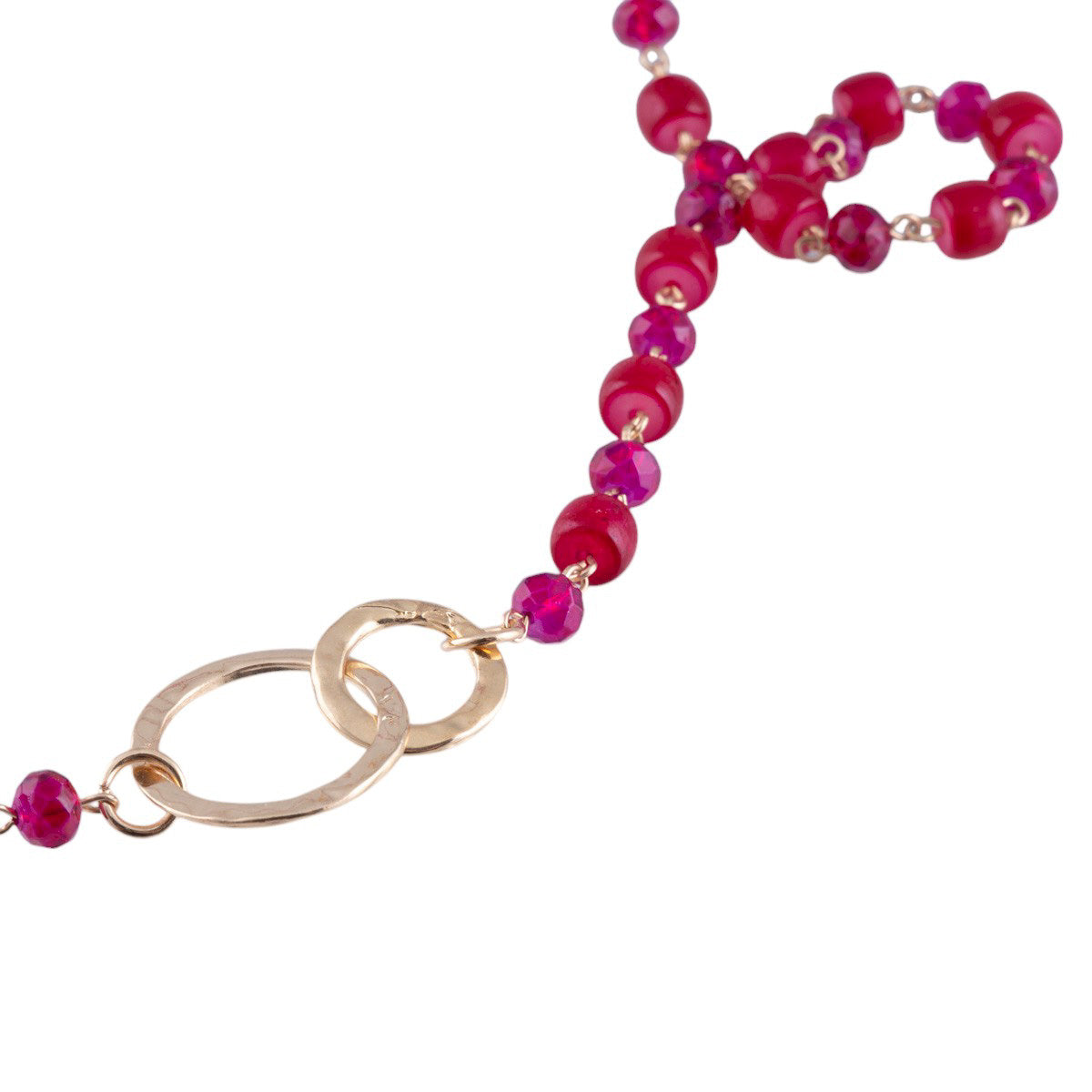 Collana fucsia e oro Made in Italy