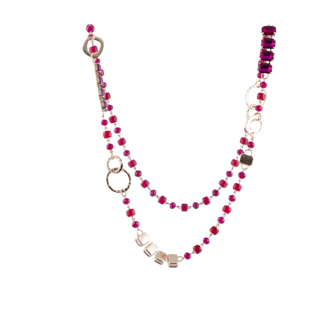 Collana fucsia e oro Made in Italy