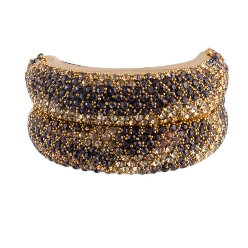 Elastico per capelli con dettaglio rigido maculato e applicazione di strass