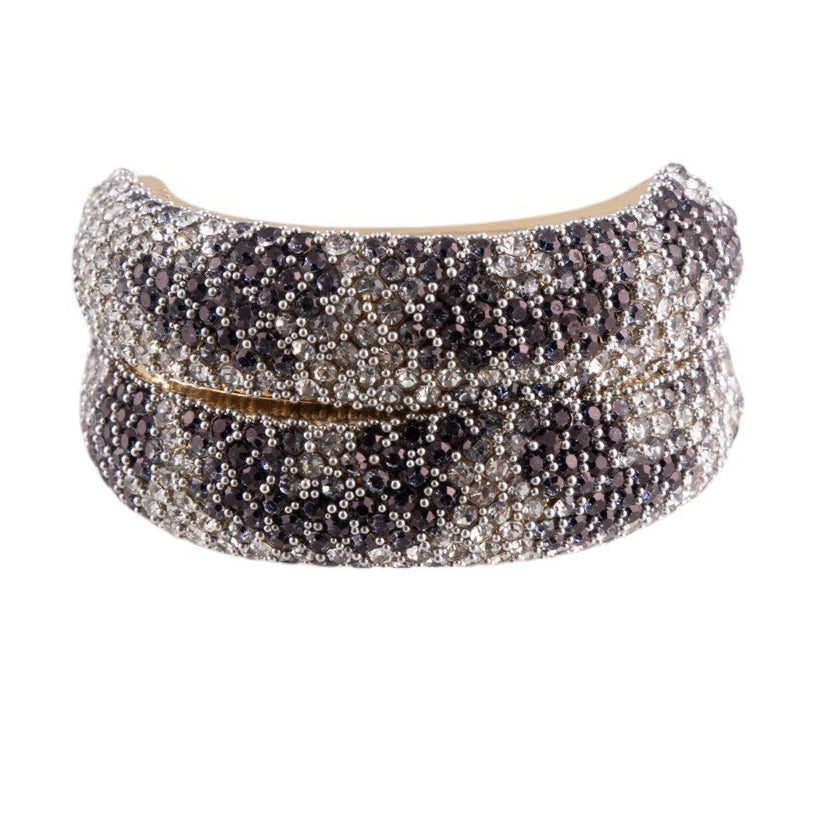 Elastico per capelli con dettaglio rigido maculato e applicazione di strass