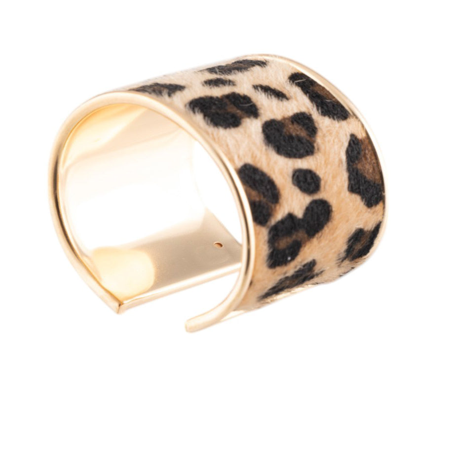 Bracciale rigido animalier effetto cavallino con profilo metallico lucido