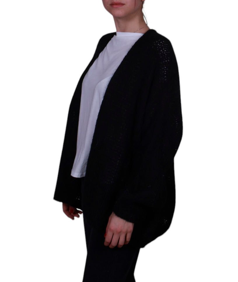 Cardigan donna aperto senza bottoni misto mohair Made in Italy