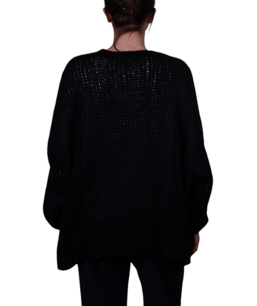 Cardigan donna aperto senza bottoni misto mohair Made in Italy