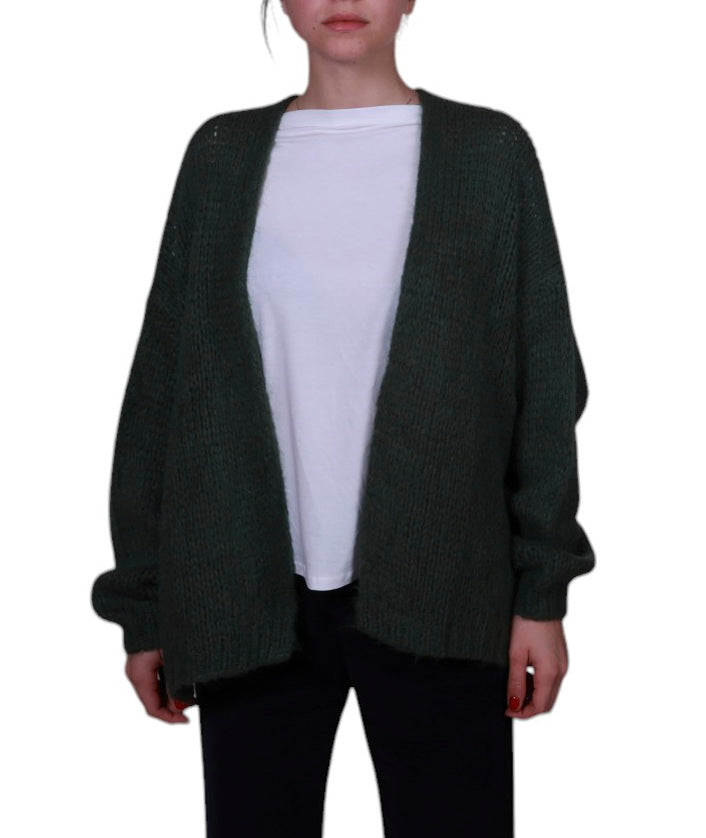Cardigan donna aperto senza bottoni misto mohair Made in Italy