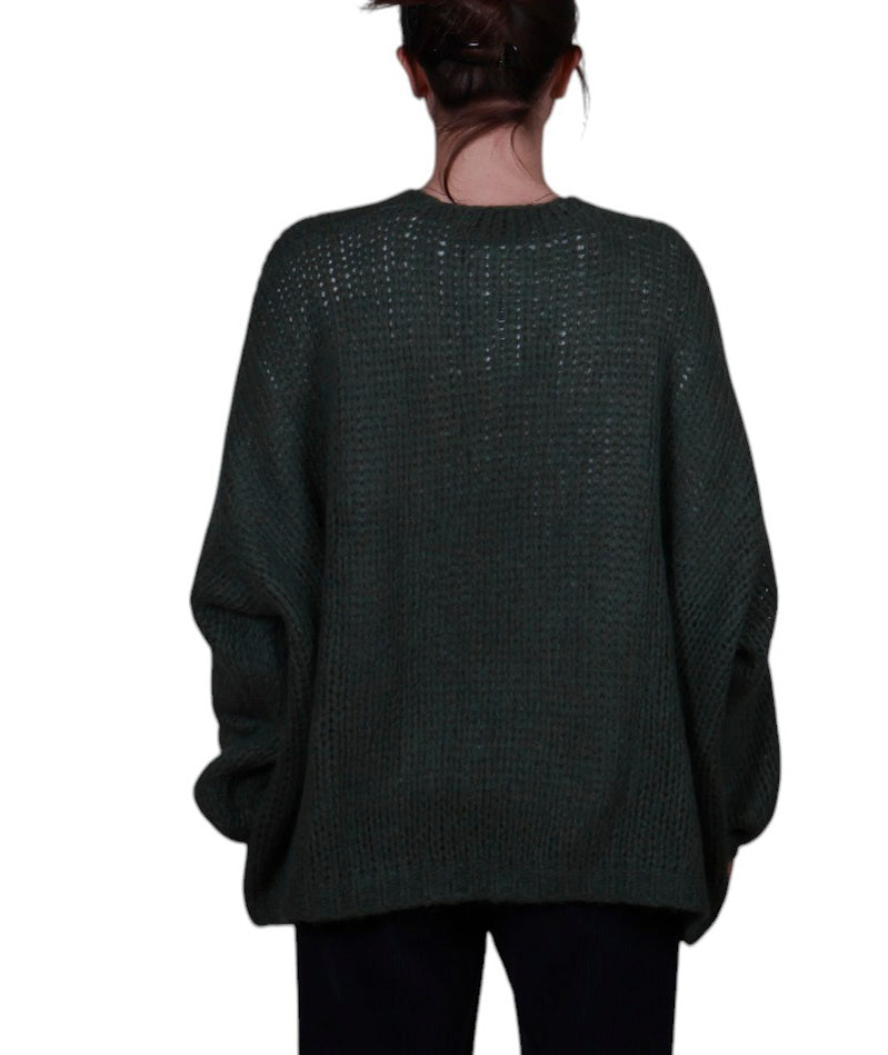 Cardigan donna aperto senza bottoni misto mohair Made in Italy