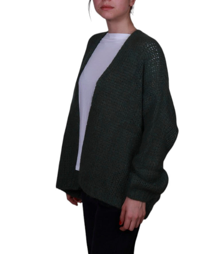 Cardigan donna aperto senza bottoni misto mohair Made in Italy