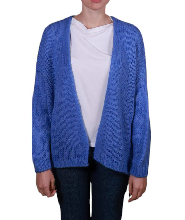 Cardigan donna aperto senza bottoni misto mohair Made in Italy