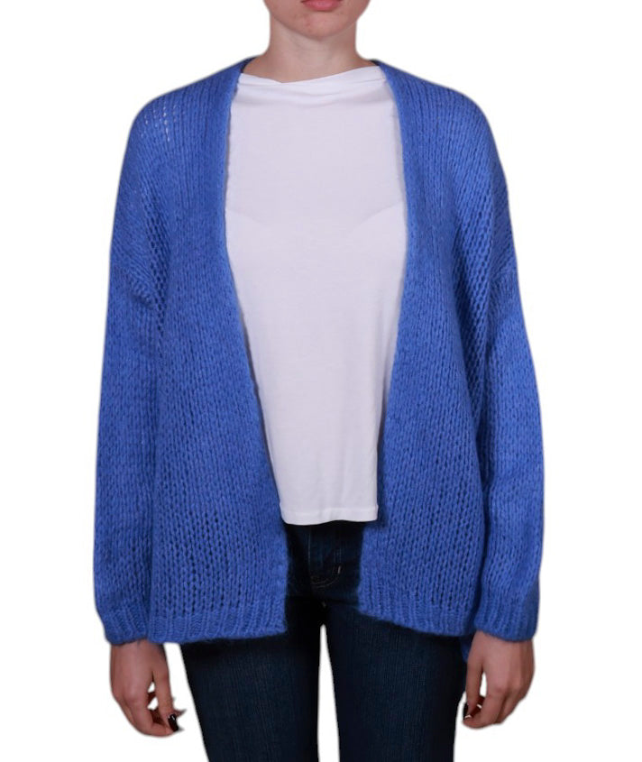 Cardigan donna aperto senza bottoni misto mohair Made in Italy