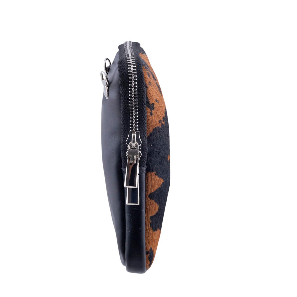 Borsa donna portacellulare in pelle e in vero cavallino fantasia animalier