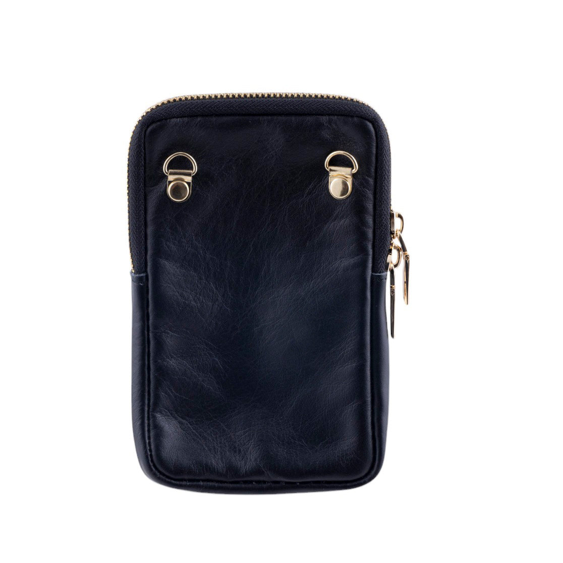 Borsa portacellulare da donna in pelle e vero cavallino fantasia pied de poule