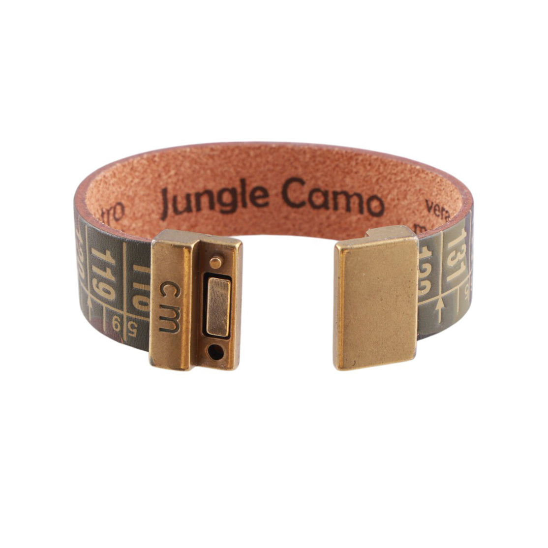 Bracciale Cm in vera pelle con chiusura magnetica in ottone satinato