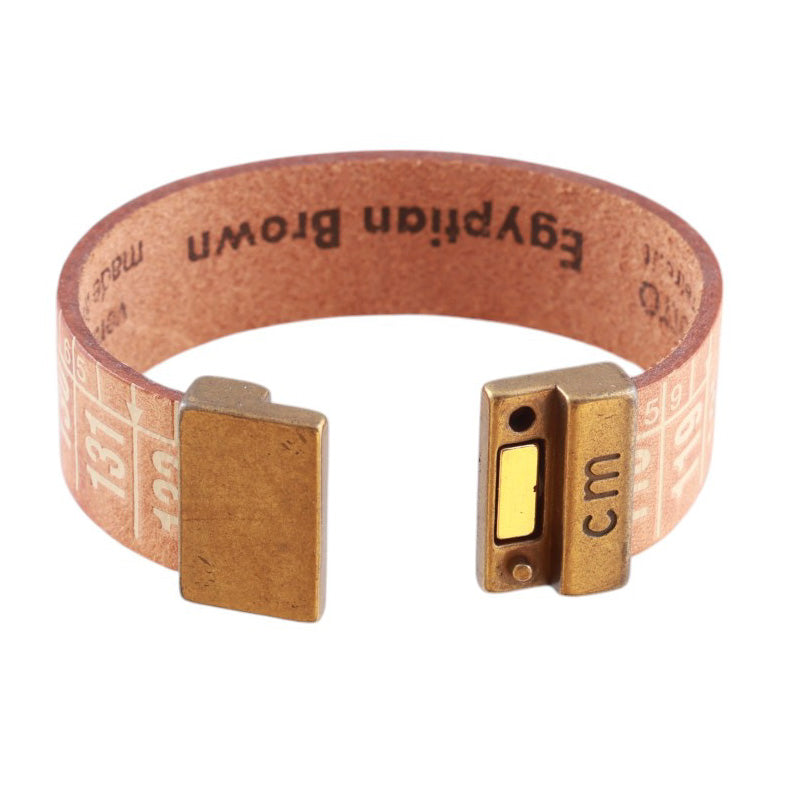 Bracciale Cm in vera pelle con chiusura magnetica in ottone satinato