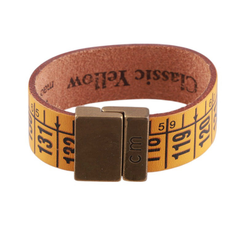 Bracciale Cm in vera pelle con chiusura magnetica in ottone satinato