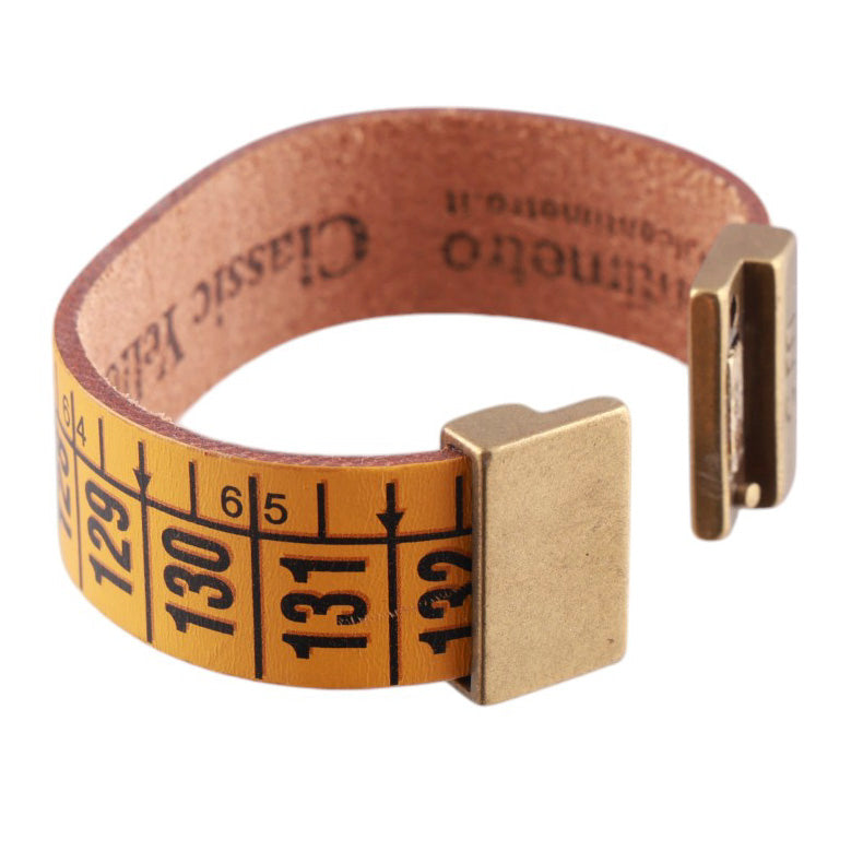 Bracciale Cm in vera pelle con chiusura magnetica in ottone satinato