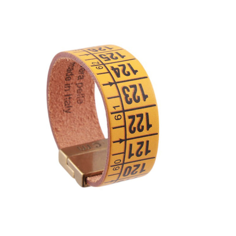 Bracciale Cm in vera pelle con chiusura magnetica in ottone satinato