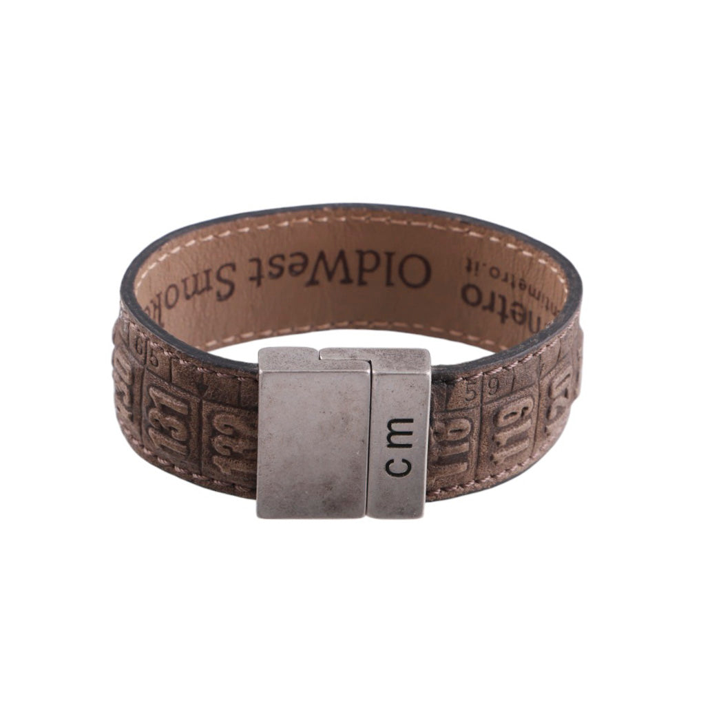 Bracciale Cm in vera pelle effetto vintage con chiusura magnetica old west
