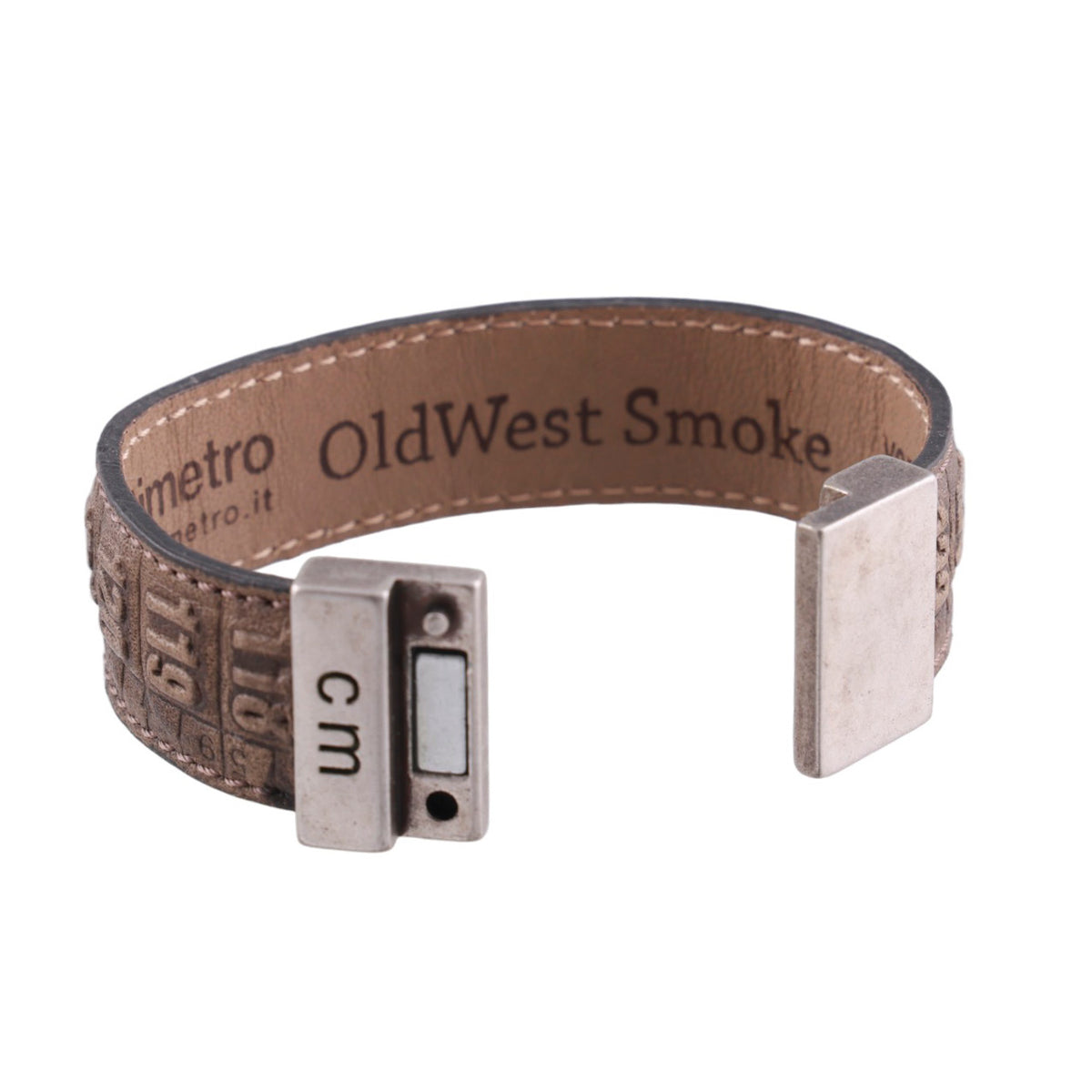 Bracciale Cm in vera pelle effetto vintage con chiusura magnetica old west