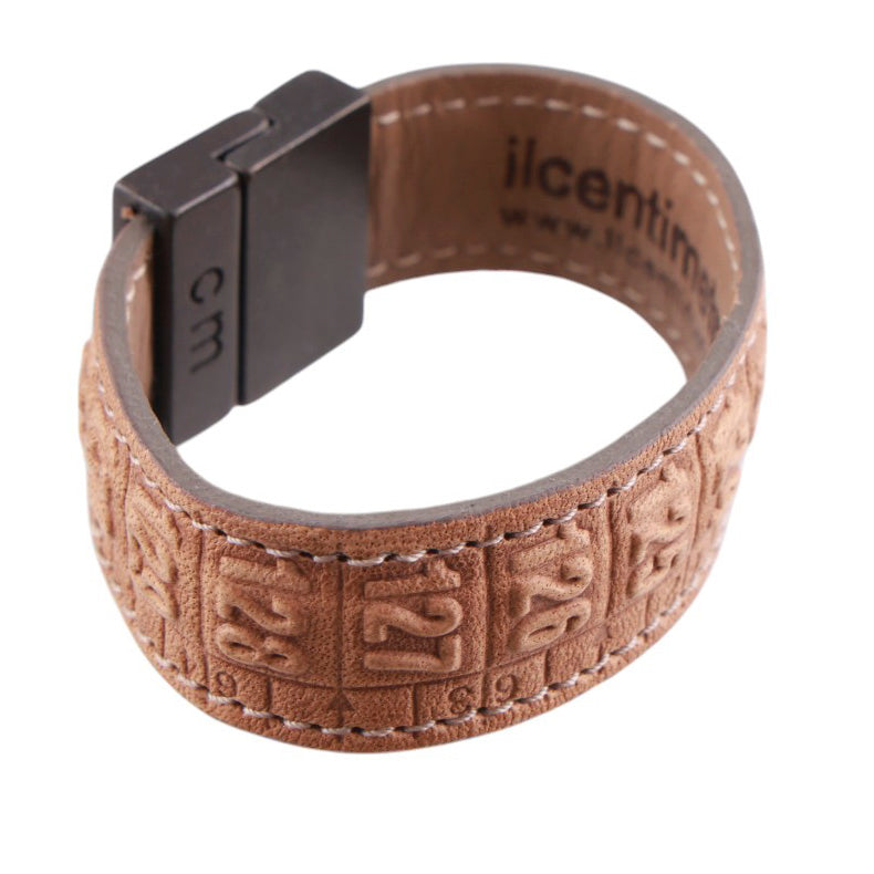 Bracciale Cm in vera pelle effetto vintage con chiusura magnetica old west