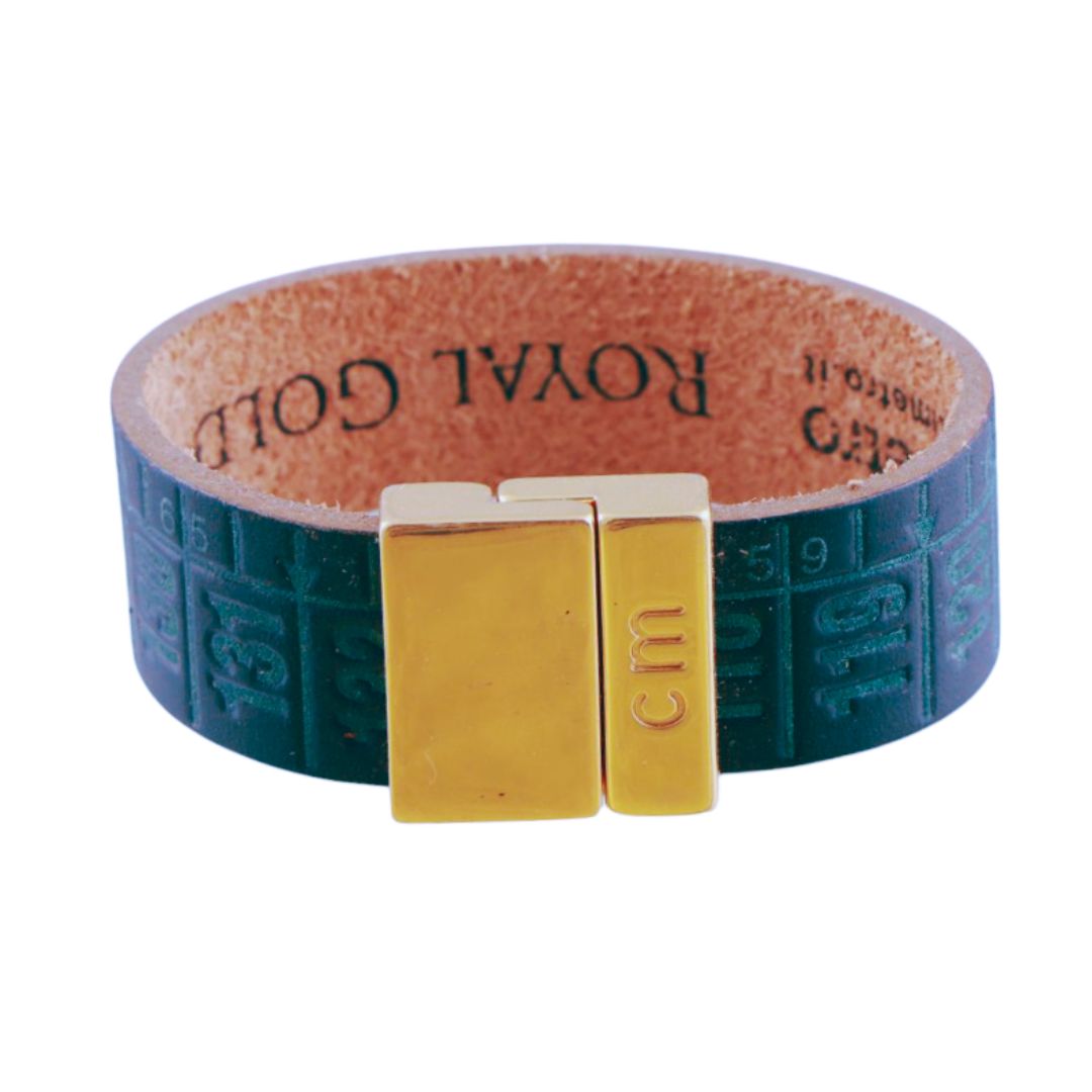 Bracciale Cm in vera pelle con chiusura magnetica in finitura oro lucido