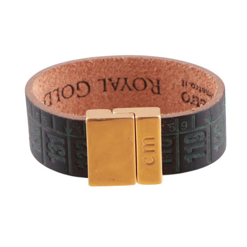 Bracciale Cm in vera pelle con chiusura magnetica in finitura oro lucido