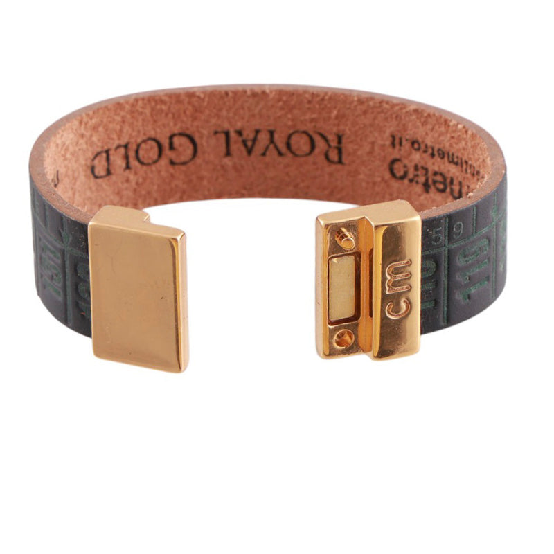 Bracciale Cm in vera pelle con chiusura magnetica in finitura oro lucido