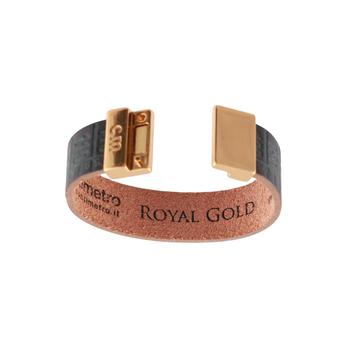 Bracciale Cm in vera pelle con chiusura magnetica in finitura oro lucido