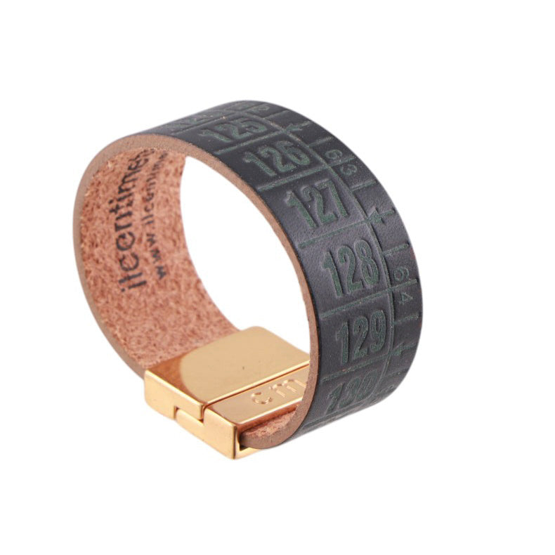 Bracciale Cm in vera pelle con chiusura magnetica in finitura oro lucido