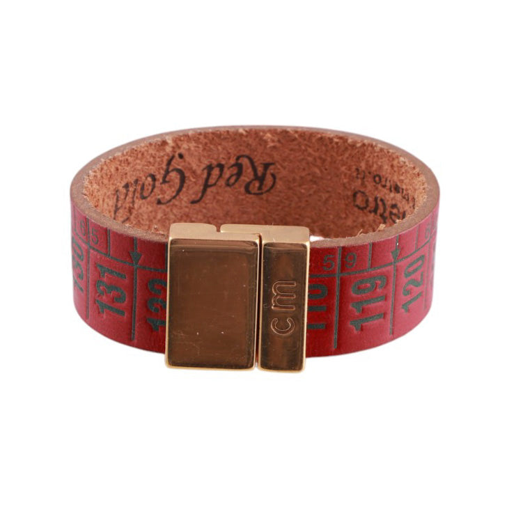 Bracciale Cm in vera pelle con chiusura magnetica in finitura oro lucido