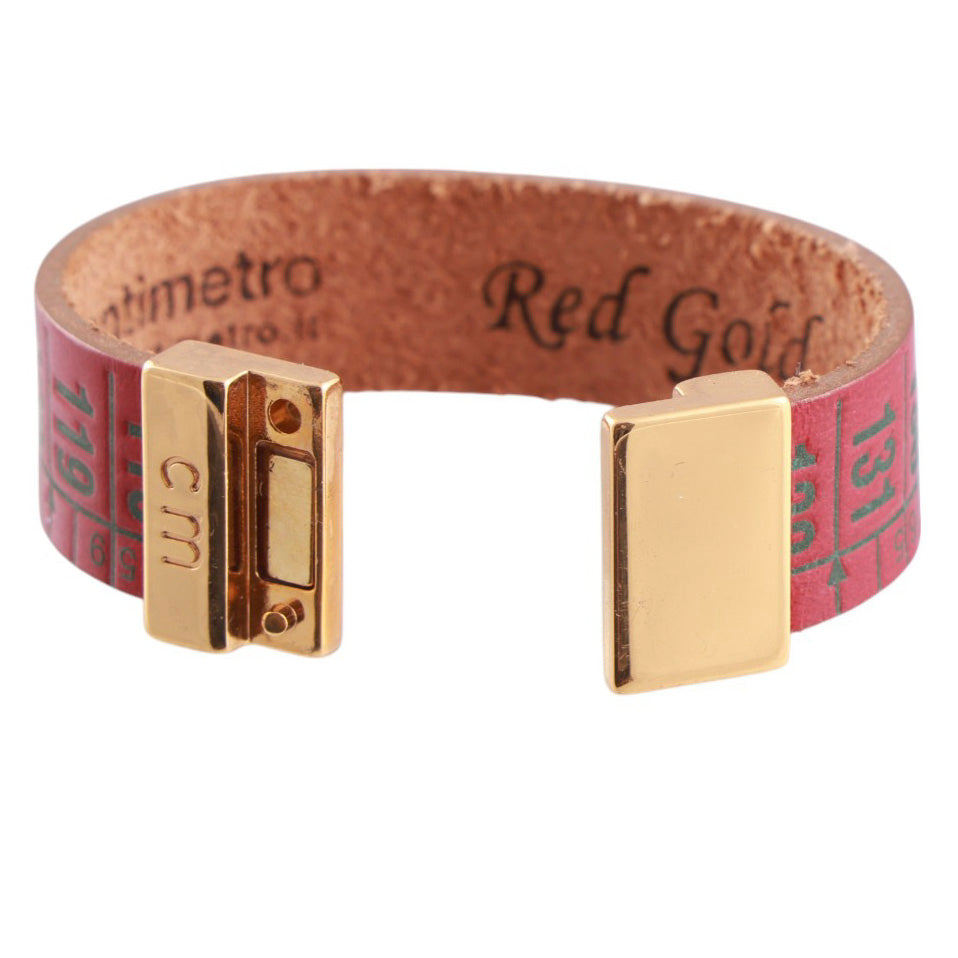 Bracciale Cm in vera pelle con chiusura magnetica in finitura oro lucido
