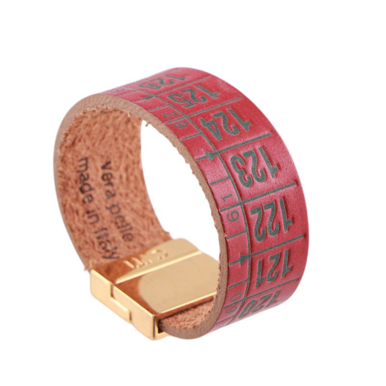 Bracciale Cm in vera pelle con chiusura magnetica in finitura oro lucido