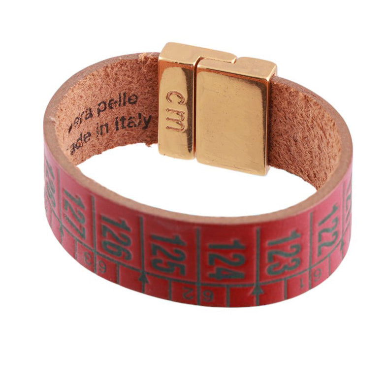 Bracciale Cm in vera pelle con chiusura magnetica in finitura oro lucido
