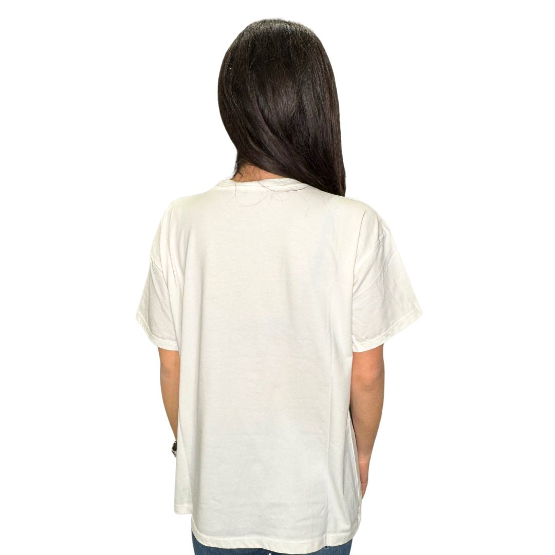 T-shirt donna con cuori e stampe leopardate