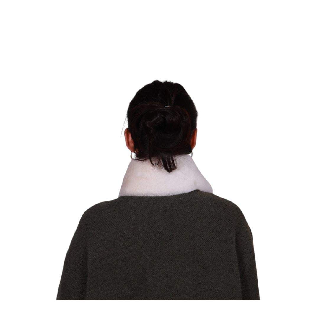 Collo donna in finta pelliccia con foulard leopardato Made in Italy