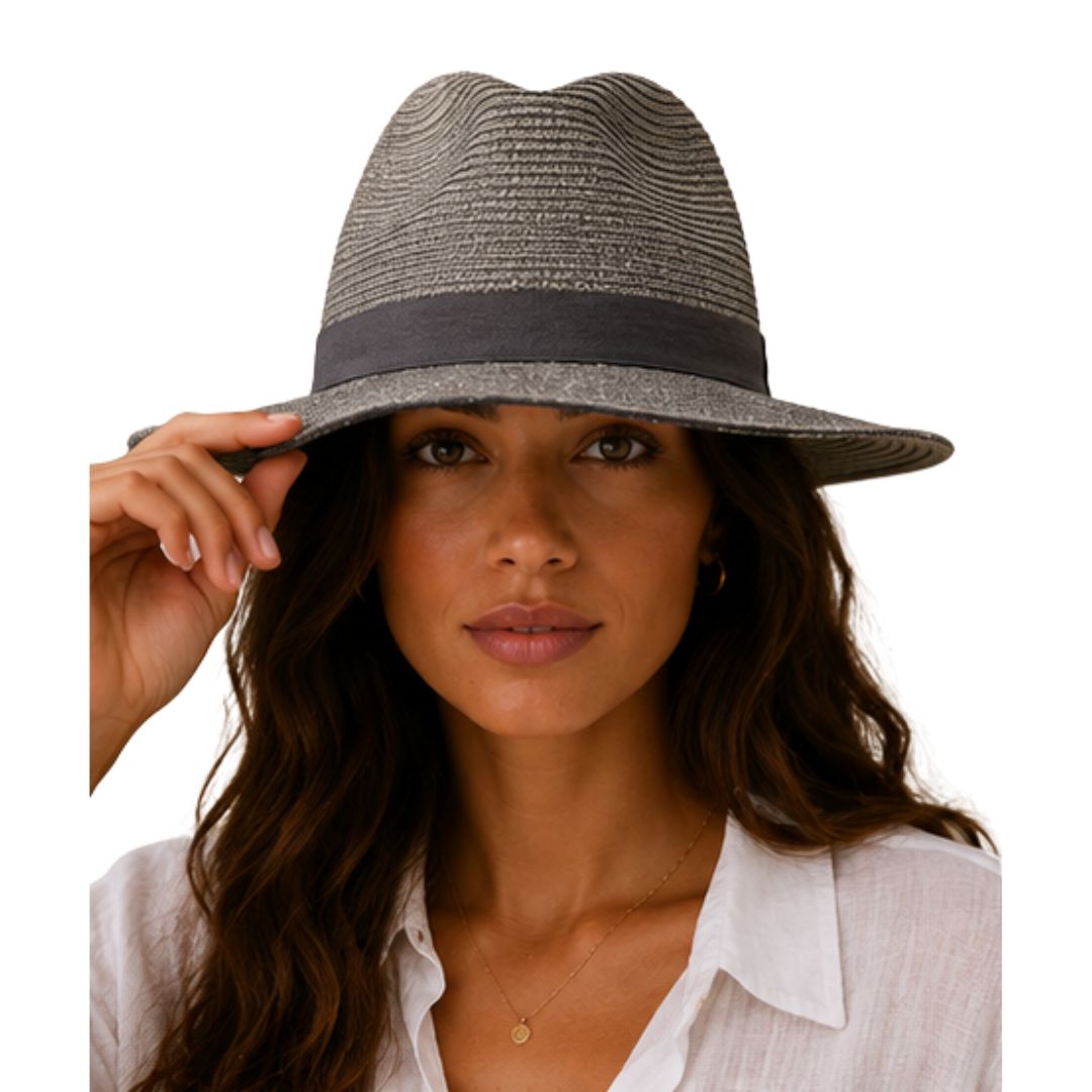 Cappello donna effetto paglia con filo laminato laminato Made in Italy