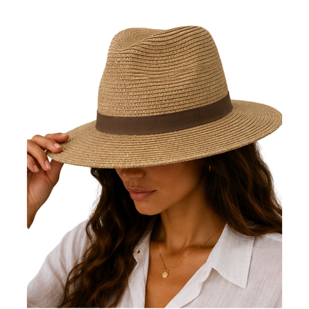 Cappello donna effetto paglia con filo laminato laminato Made in Italy