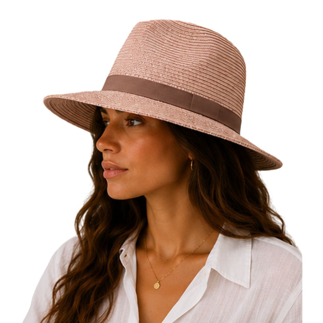 Cappello donna effetto paglia con filo laminato laminato Made in Italy