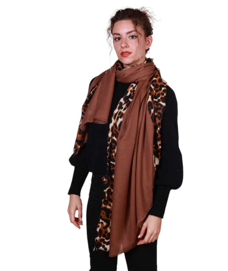 Sciarpa Donna Pura Viscosa Maculato Animalier 200x95 cm Made in Italy