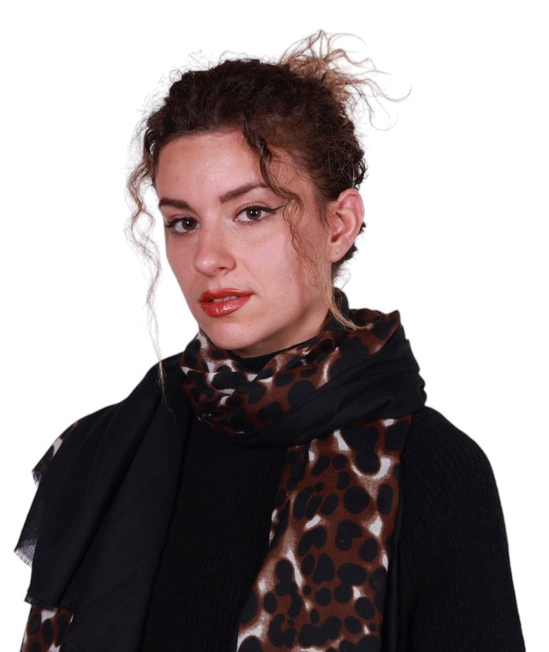 Sciarpa Donna Pura Viscosa Maculato Animalier 200x95 cm Made in Italy