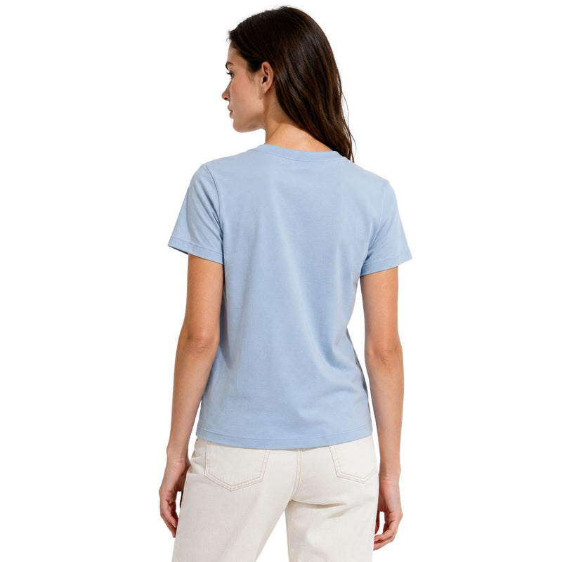T-shirt donna manica corta scollo tondo con cuore ad intaglio Made in Italy