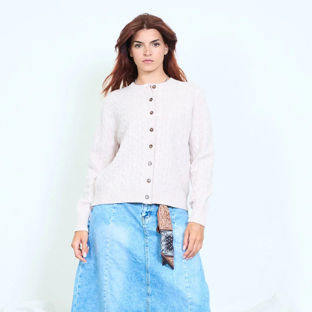 Cardigan donna collo tondo con bottoni 100% lana Made in Italy