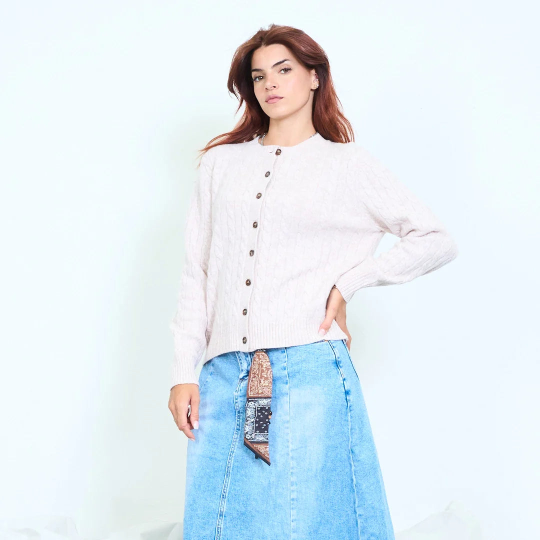 Cardigan donna collo tondo con bottoni 100% lana Made in Italy