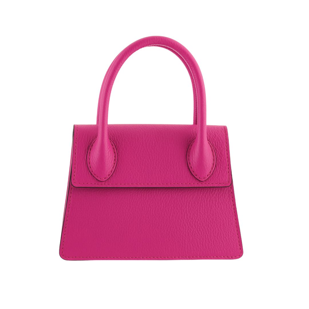 Borsa trapezio in pelle martellata due manici semirigidi con tracolla regolabile