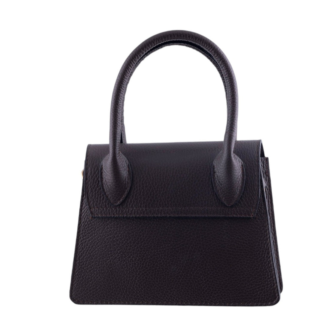Borsa trapezio in pelle martellata due manici semirigidi con tracolla regolabile